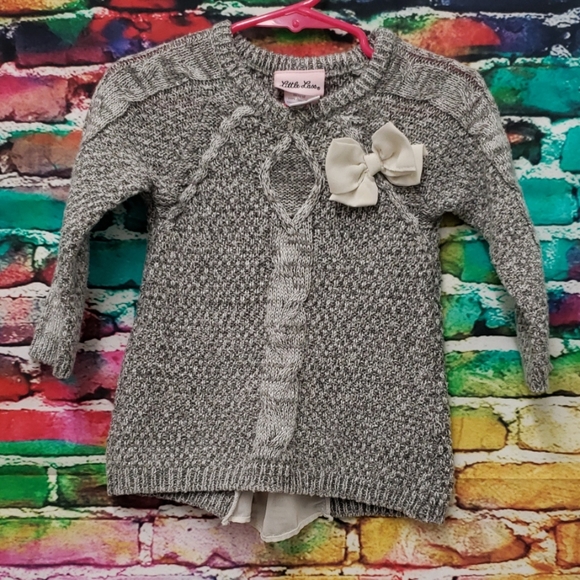 Little lass grey cream sweater 18 months - Picture 2 of 4